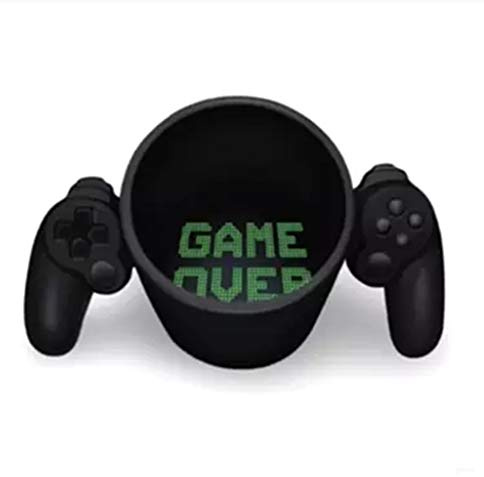 haoyuestory Tasse à café personnalisable en forme de manette de jeu avec inscription « Game Over Letter Print in Bottom Inside »