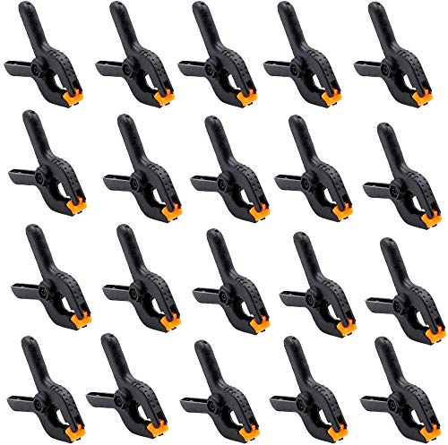 TSKDKIT 20 Stück Mini Klemmen Schwarze Nylon Federklemmen Klein Spannklemmen Hochleistungs-Frühlings-Klemmen für Photografie Foto Studio Hintergründe, Handwerk, Garten, Terrasse