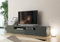 Dmora Mobile Porta TV Jesse, Credenza Bassa da Soggiorno a 3 Ante, Base Porta Televisione, 100% Made in Italy, cm 200x40h37, Antracite Lucido
