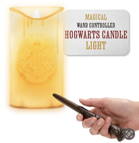 Harry Potter Hogwarts LED Candle with Wand Remote - Officially Licensed Wizarding World Merchandise, Great Hall Battery Powered Candlelight Decor for Themed Events | Paladone
