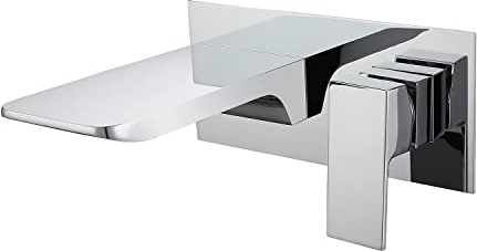SJQKA Rubinetti Cascata Parete Rubinetto Vasca da Bagno Miscelatore Lavabo a Muro In Ottone (Cromo)
