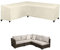 V Shaped Garden Furniture Covers,420D Heavy Duty Corner Sofa Protective Cover Waterproof Outdoor Patio Furniture Covers V-Shaped Rattan Corner Sofa Cover with Strorage Bag(Beige,215*215*87cm)