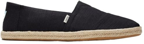 TOMS Alpargata Rope, Mocasines Planos Hombre, Negro (Negro Total), 39 EU