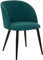 Atmosphera Créateur d'Intérieur - Chaise Céleste - Vert Jade - Velours côtelé - Pieds métal Noir