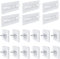 CTDMJ 18Pcs Self Adhesive Shelves Clips Transparent Adhesive Pegs Punch Free Shelf Brackets Acrylic Shelf Support Pegs Shelf Supports Without Drilling for Wardrobe Cabinet Furniture(6x6cm/5 * 12)