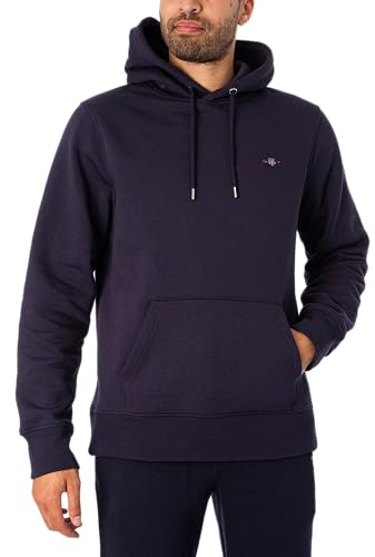 Gant Herren Reg Shield Hoodie Kapuzenpullover, Evening Blue, XL EU