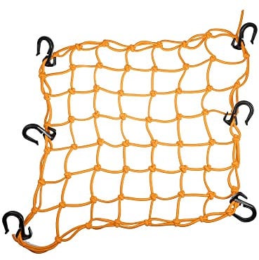 X AUTOHAUX 1pcs 40x40cm 49 Holes Motorcycle Luggage Cargo Net Orange