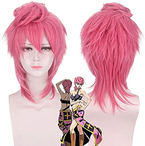 Anime Wigs Jojo Bizarre Adventure Golden Wind Trish Una Cosplay Wig Giogio Trish Una Cosplay Kostüm Perücke Cap