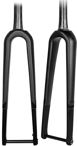 T800 Vollcarbon-Rennrad-Scheibenbremsgabel 700C Radfahren Fixed Gear Fahrradgabel 28,6 mm Threadless Tapered Carbon Steerer Expander Top Cap für Rennräder,Black,Barrel Shaft