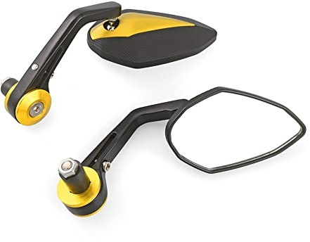 Motorrad Lenkerspiegel Für Yamaha Für R6 R1 MT 09 Für TMAX Für Xmax WR 125 250 Für 690 125 200 390 Motorrad Spiegel Lenker Seite Lenkerenden Spiegel (Color : E)