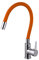 Küchenarmatur, flexibel, um 360 Grad, schwenkbar, Einhebelmischer, flexibler Silikonschlauch, inklusive Zubehör (Orange Chrom) INGUZ