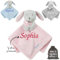 KDO MAGIC Doudou personnalisé avec prénom - Peluche Lapin Fille, garçon Personnalisable - Cadeau de Naissance, Anniversaire, baptême, bébé, Enfant (Rose)