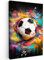 MuchoWow© Wandbilder Groß 80x120 cm XXL Schlafzimmer Home Deko Wohnung Bild Wohnzimmer Fotoleinwand Wand Bilder Leinwand Wall Decor Banksy - Street Pop Art - Fußball - Farbe - Farben - Schwarz - Weiß