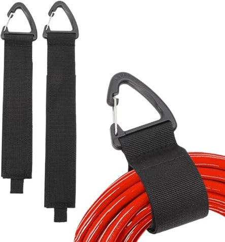 HNJUSR 2 Pezzi Organizzatore per Cavi,Organizer per Garage,Cinghie con Fibbia Triangolare da Appendere alle Pareti. Ideali per Ordinare Cavi,Fili,Corde, Tubi a Casa,in Garage o in Officina