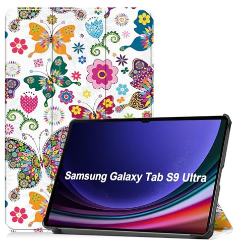 Lobwerk Schutzhülle für Samsung Tab Galaxy S9 Ultra SM-X910 SM-916B 14.6 Zoll Slim Case Etui mit Standfunktion und Auto Sleep/Wake Funktion