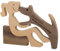Enkrio Hundefiguren aus Holz, Hundestatue, Holzskulpturen, handgefertigte Akzente, Handwerk, Holzschnitzerei, Hund für Heimdekoratio(Frau-Hund-Spiel auf der Couch)