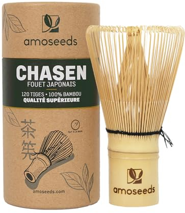 Fouet à Matcha en Bambou | Chasen 120 tiges, Fabriqué à la Main | Accessoire Traditionnel pour Thé Matcha | Qualité Supérieure