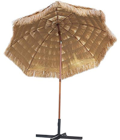 Sombrilla de jardín Sombrilla de Patio Sombrilla de Patio con inclinación, Sombrilla de Mercado al Aire Libre/Sombrillas de sombreado Redondas, Sombrilla de Playa con Techo de Paja de Rafia Tropi