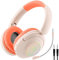 Kids Headphones Wireless, LED Light Up Kids Bluetooth Headphones,Bluetooth 5.3 & Stereo Sound,Foldable Adjustable Headband,Children Headphones with Microphone Over Ear for School/Cellphone/Game/PC