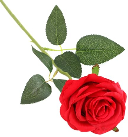 DHSBGWSX 1 rosa rossa, fiori di rosa artificiale, 50 cm, classica, pianta artificiale, decorazione da tavolo, matrimonio, casa, ufficio, giardino