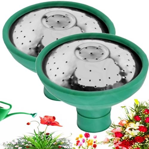 Regadera con cabezal de rosa, repuesto universal de rociador de riego de jardín, regadera de repuesto de cabezal de rosa, boquilla de repuesto de acero inoxidable para regadera (2 piezas)