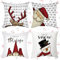 Jiahuade Leinen Dekokissen,4Pcs Kissenbezug Weihnachten,Dekorative Kissenhülle,Kissenhülle Weihnachten,Weihnachten Kissenbezug Rehntier,Kissenbezug Weihnachtsmotiv (H)