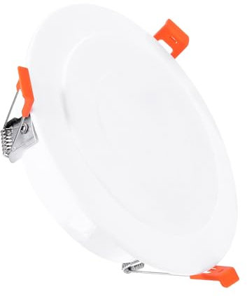 PATIKIL 6.5 Spring Ceiling Cover Plate, Recessed Light Trim Wall Mount Downlight Hole Cap Decorative Panel with Buckle Suitable for 4.9-6.1inch Round Hole Glass Ceiling Openings, White