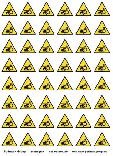 Panneaux de danger - Signalisation de sécurité - Pictogrammes adhésifs prédécoupés en PVC Format A4 - Autocollant HI-GRIP de haute qualité (transmission de la chaîne - 30 mm (à partir de 48