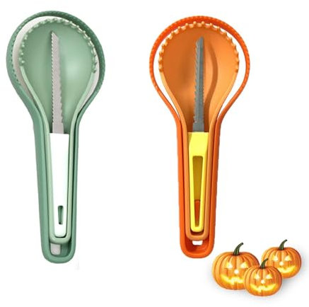 GZWY Halloween Kürbis Schnitzset, Kürbis Schnitzen Werkzeug DIY Halloween Dekoration Edelstahl Kürbis Schnitzwerkzeuge für Erwachsene und Kinder für Halloween Kürbis Deko (2PCS)