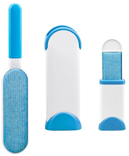 Brosse Anti Poils Animaux Brosse Vêtement Nettoyage De Tissu Brosse Amélioré réutilisable Hair Remover Brosse Brosse Poils Chien & Chat - Canapé, Vêtements, Lit, Voiture (Bleu)