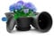 BigDean 4 Stück Blumentopf mit Untersetzer rund ø 30 cm Anthrazit – wetterfester Pflanzkübel Made in Europe