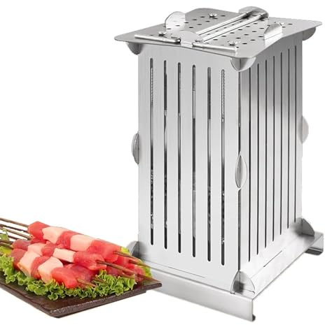 Edelstahl Kebab Maker Box Manuelle Spieß Kebab Maschine für Restaurant und große Grillparty Gleichmäßig fertige Fleischspieße Kann 49 Saiten auf einmal tragen