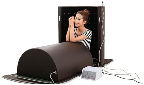 Dôme de sauna infrarouge lointain, capsule de sauna personnelle à couverture complète à 360 degrés avec oreiller, sauna professionnel extra large avec tapis infrarouge avec pierres de tourmaline et de