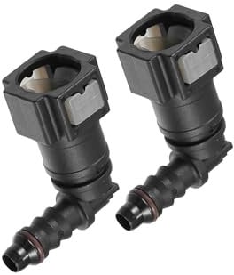 Partuto Car Fuel Line Hose Quick Release Connector 90 Degree 5/16 7.89mm SAE to 1/4 6mm Disconnect Hose Plastic Gray (Set of 2) Replacement