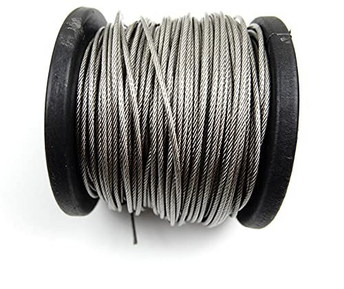 CEHJZQRPL Filo Metallico, Cavo Metallico, Filo di Acciaio 304 Acciaio Inossidabile 0,5/0,6/0,8/1/1,2/1,5/2 mm Cavo Metallico da 100 Metri(0.5mm 1x7)