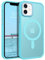 VENINGO Magnetica Cover per iPhone 12 Mini Custodia Compatibile con MagSafe Cover Traslucida Opaca Silicone Tpu Anti Impronte Digitali Custodia per iPhone 12 Mini 5,4 Pollice Chiaro Blu