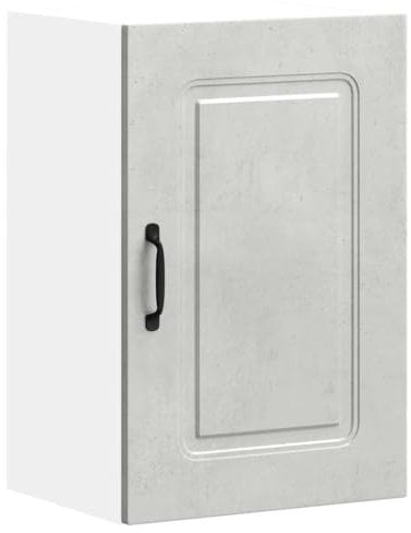 vidaXL Kalmar Kitchen Wall Cabinet - Concrete Grey Engineered Wood/Furniture, Ample Storage, Durable Material, Multi-Purpose Use