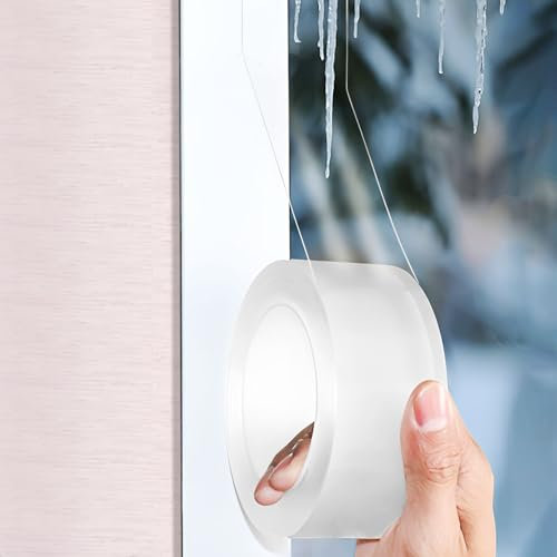 Casbomy Nastro sigillante autoadesivo per porte trasparenti, finestre, 5 cm x 10 m, impermeabile e antivento, per finestre, strisce di tenuta multifunzione per porte e finestre