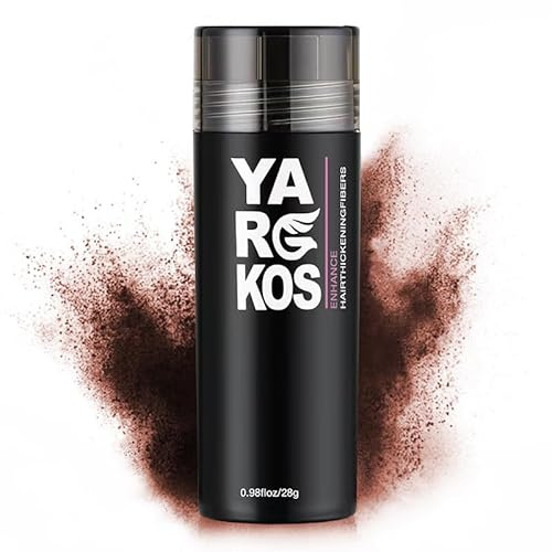 Yargkos fibras capilares para cabello fino o para rellenar el cabello fino, fibras capilares (28g), polvo capilar para un aspecto más grueso y voluminoso al instante - MARRON CASTAÑO