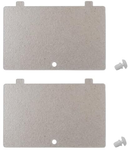 2 Pcs 00617090 Microwave Waveguide Mica Cover Replacement with 2 Pcs Locking Button, Fit for Bosch Microwaves, Alternate Part Numbers Include AP5806321, 3278343, PS9492671, 617090, 12014089