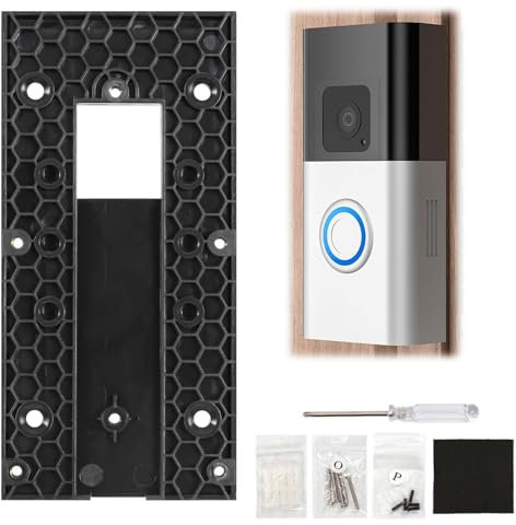 Ring Doorbell Bracket, Compatible with Video Doorbell 3/3 Plus/4, Ring No Drill Mount, Ring Doorbell Angle Mount Ring Wedge Kit, Suitable for Home, Office, Apartment, Door, Wall, with Cleaning Cloth