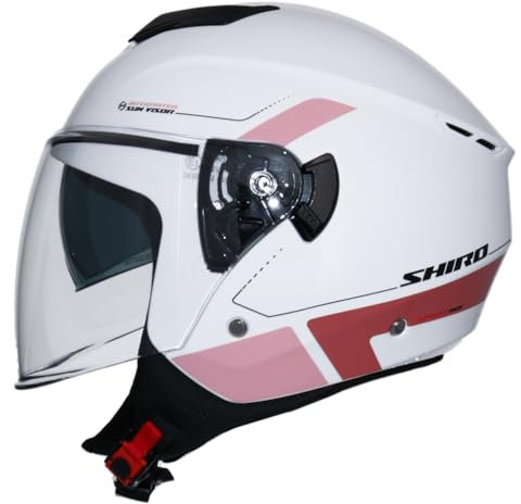 Shiro Helmets Casque jet Ibiza Sport Blanc Perle Rose (XL 61/62)