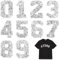 Heat Transfer Number, Rhinestone Iron On Patches 0-9 Glitter Number Stickers Fabric Washable Self-Adhesive Iron-on Numbers for Football Shirts Clothing Hats Shoes DIY Crafts Decoration