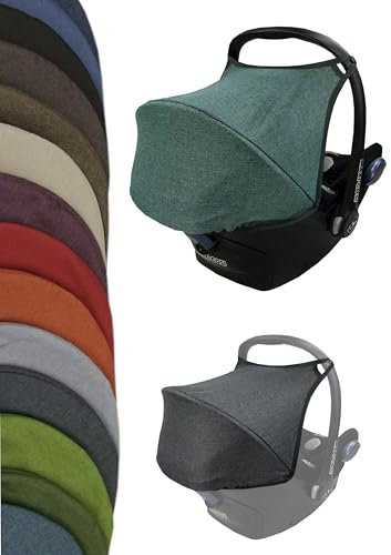 Sonnenverdeck Sonnendach [Sonnenschutz für Babyschale] kompatibel mit Maxi Cosi Cabrio Fix Gruppe 0 + GP (meliert olive)