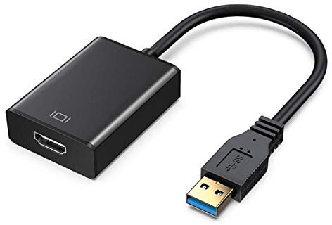 Cablelera Adaptateur USB vers HDMI, USB 3.0/2.0 vers HDMI 1080p Full HD Vidéo Audio Multi Moniteur Convertisseur Adaptateur pour PC HDTV Compatible avec Windows XP 7/8/8.1/10 (Pas Mac & Vista)