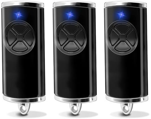 3 unidades de repuesto para mando a distancia Hörmann hse4-868-bs, 868,3 MHz, 4 canales, puerta de garaje para HSE2-868-BS, HSE-4-868-BS, compatible con Hörmann HSM4 HSE2 HS1 HS4 HSZ1 HSZ22 (negro)