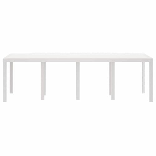 vidaXL Gartentisch Weiß 250 x 100 x 73 cm Poly-Rattan