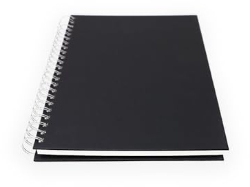 Artway Studio Skizzenbuch mit Spiralbindung, A4, Hochformat, 60 Seiten/30 Seiten Multimedia-Papier, 240 g/m², schwarzes Hardcover-Skizzenbuch, weiß
