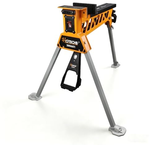 Hoteche Mobile Klappbare Werkbank, 250KG Traglast, 0-950MM Spannbereich, Gelb-Silber-Schwarz, Papiertütenverpackung