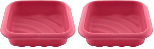 Lurch 83040 FlexiForm Welle/Kuchenform aus 100% BPA-freiem Platin Silikon für besondere Backkreationen, Innenmaß 17 x 17cm, Cotton Candy (Packung mit 2)
